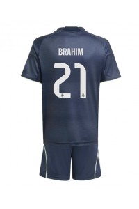 Real Madrid Brahim Diaz #21 Babyklær Borte Fotballdrakt til barn 2025-26 Korte ermer (+ Korte bukser)